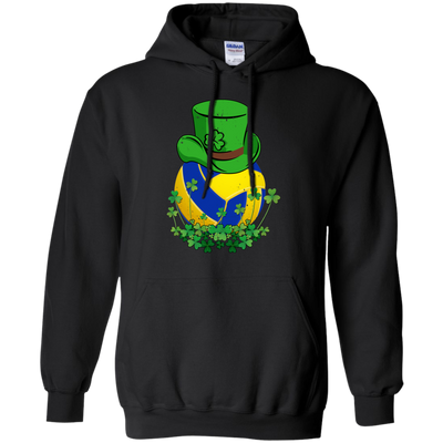 Shamrock Volleyball Leprechaun St Patricks Day-T-Shirt & Hoodie-Pullover Hoodie-Black