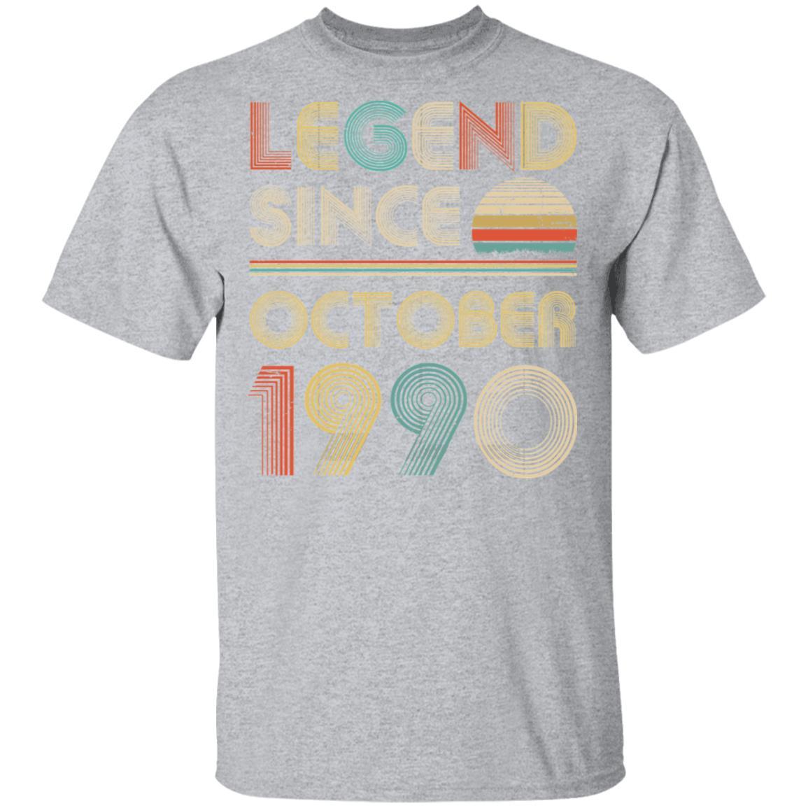 Legend Since October 1990 Vintage 31th Birthday Gifts-T-Shirt & Hoodie-Classic T-Shirt-Sport Grey