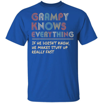 Grampy Know Everything Vintage Grampy Father's Day Gift-T-Shirt & Hoodie-Classic T-Shirt-Royal