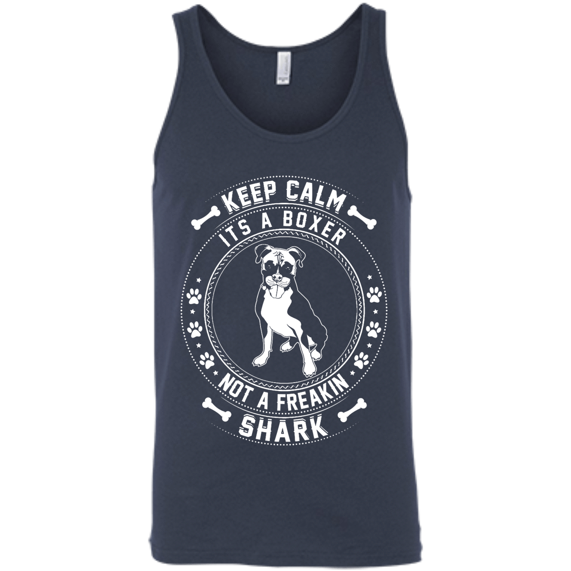 Keep Calm It's A Boxer Not A Freaking Shark-T-Shirt & Hoodie-Unisex Tank-Navy