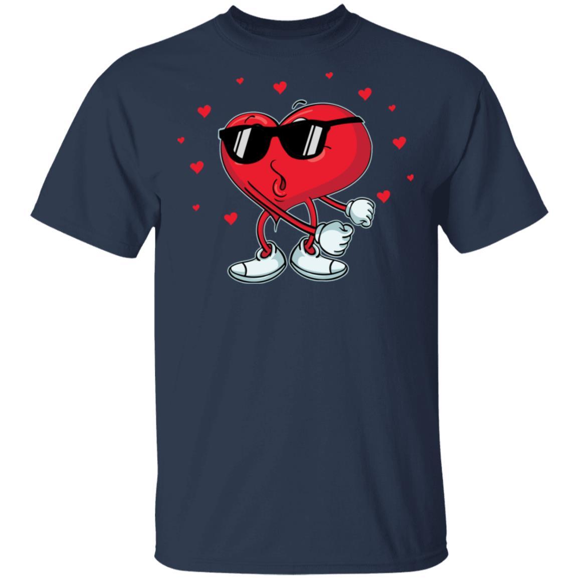 Valentine's Day Heart Doing The Floss Dance-T-Shirt & Hoodie-Classic T-Shirt-Navy