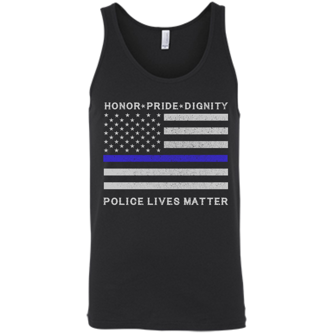 Police Lives Matter Honor Pride Dignity-T-Shirt & Hoodie-Unisex Tank-Black