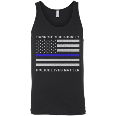 Police Lives Matter Honor Pride Dignity-T-Shirt & Hoodie-Unisex Tank-Black