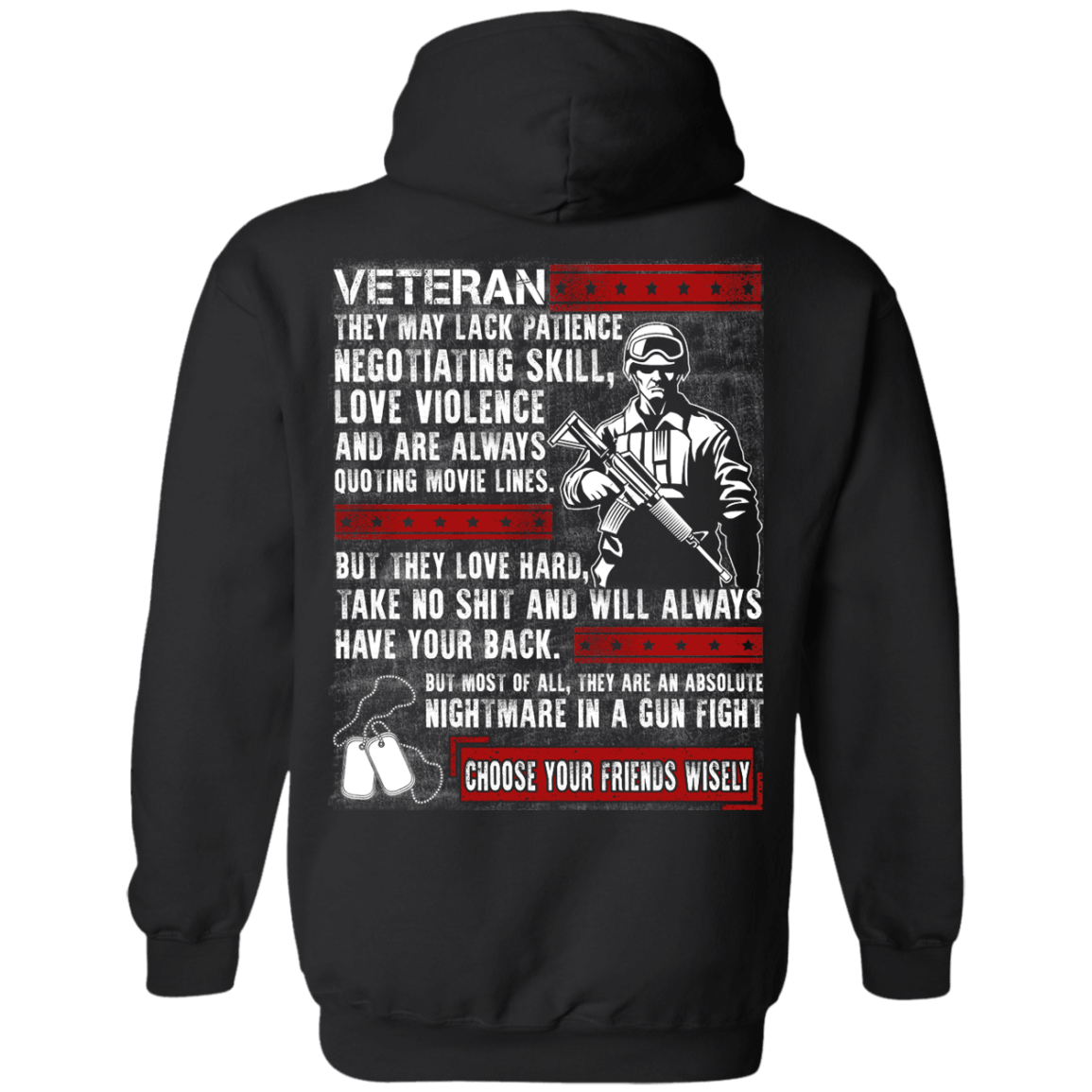 Veteran They May Lack Patience-T-Shirt & Hoodie-Pullover Hoodie-Black