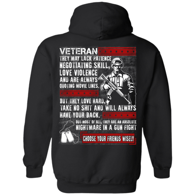 Veteran They May Lack Patience-T-Shirt & Hoodie-Pullover Hoodie-Black