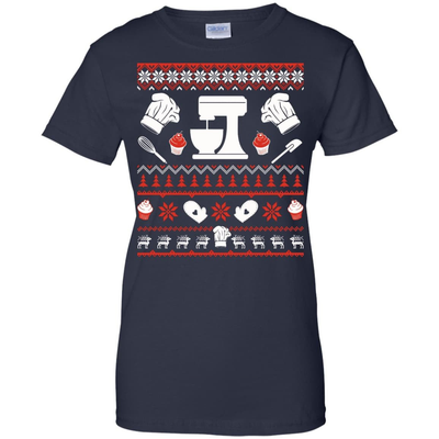 Baking Christmas Sweater-T-Shirt & Hoodie-Women's T-Shirt-Navy