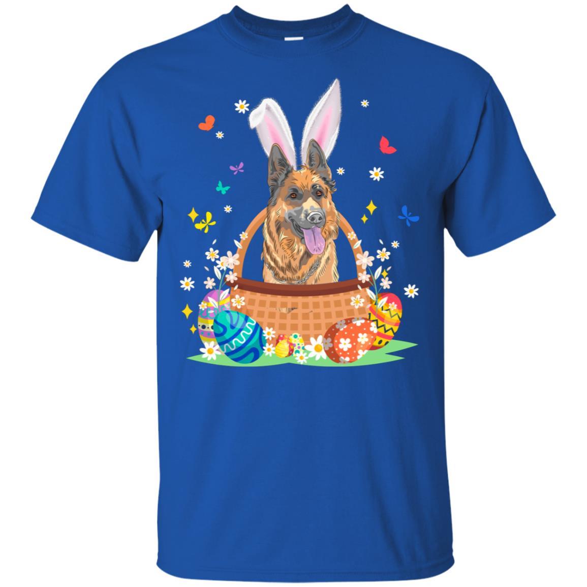 German Shepherd Bunny Hat Rabbit Easter Eggs-T-Shirt & Hoodie-Classic T-Shirt-Royal