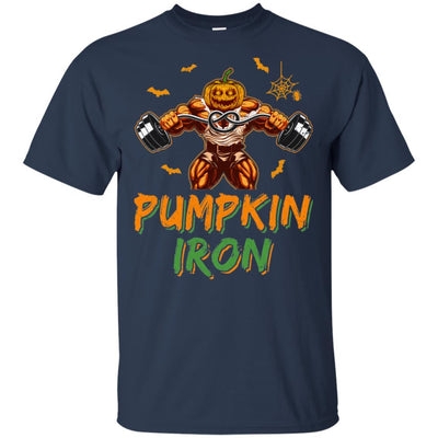 Halloween Gym Workout Pumpkin Iron Motivation For Men-T-Shirt & Hoodie-Classic T-Shirt-Navy