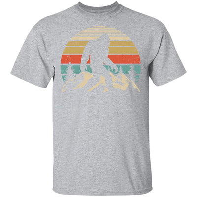 Vintage Bigfoot Silhouette Mountain Sun Believe-T-Shirt & Hoodie-Classic T-Shirt-Sport Grey