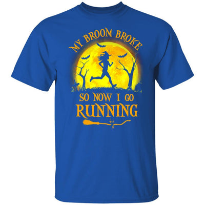 Funny Halloween My Broom Broke So Now I Go Running-T-Shirt & Tank Top-Classic T-Shirt-Royal