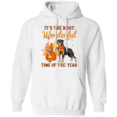 Rottweiler Autumn It's The Most Wonderful Time Of The Year-T-Shirt & Hoodie-Pullover Hoodie-White