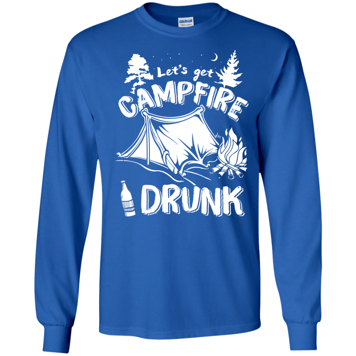 Let's Get Campfire Drunk-T-Shirt & Hoodie-Long Sleeve T-Shirt-Royal