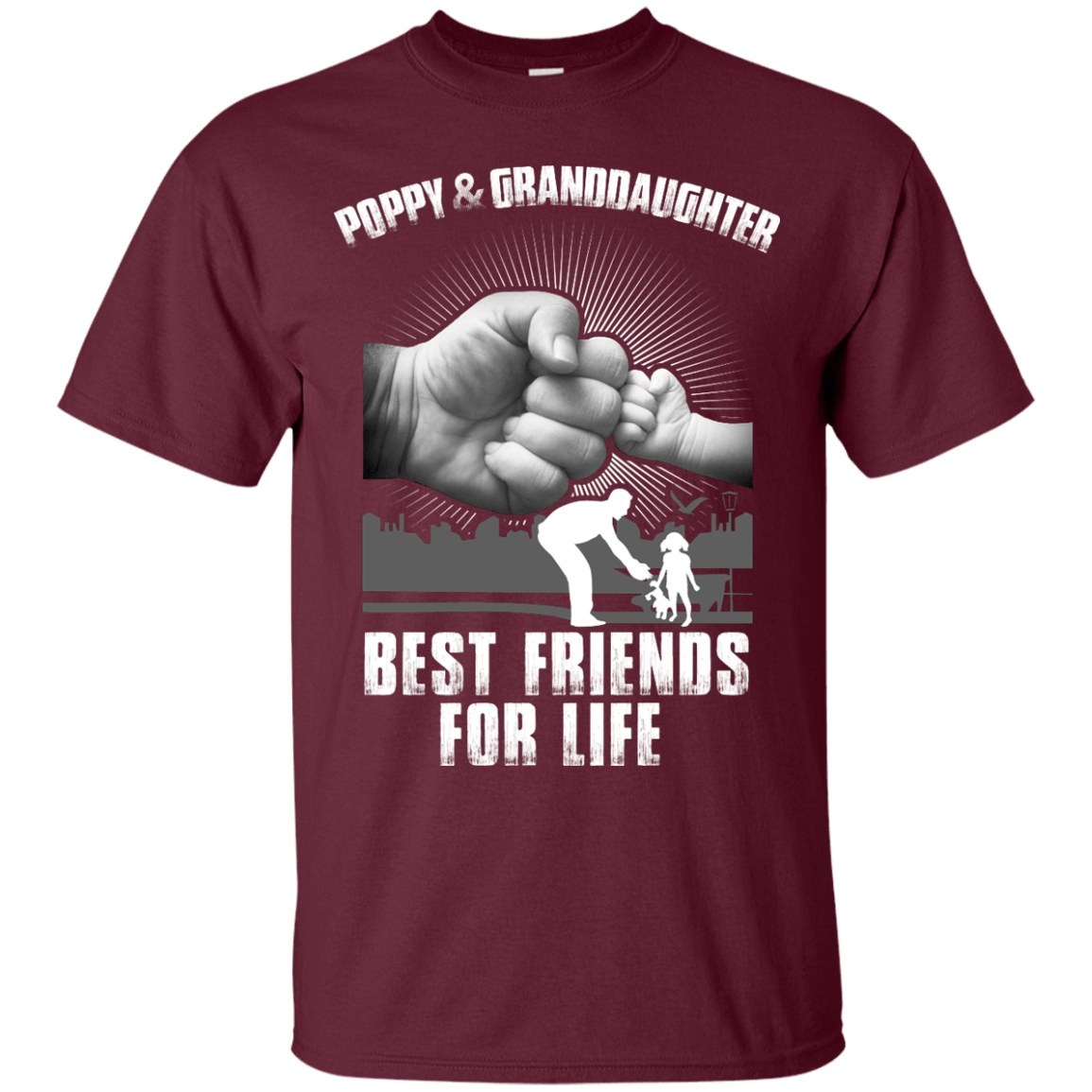 Poppy And Granddaughter best Friends For Life-T-Shirt & Hoodie-Classic T-Shirt-Maroon