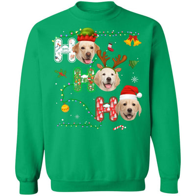 Christmas Ho Ho Ho Labrador Lover Funny Xmas Gift-T-Shirt & Sweatshirt-Crewneck Sweatshirt-Irish Green