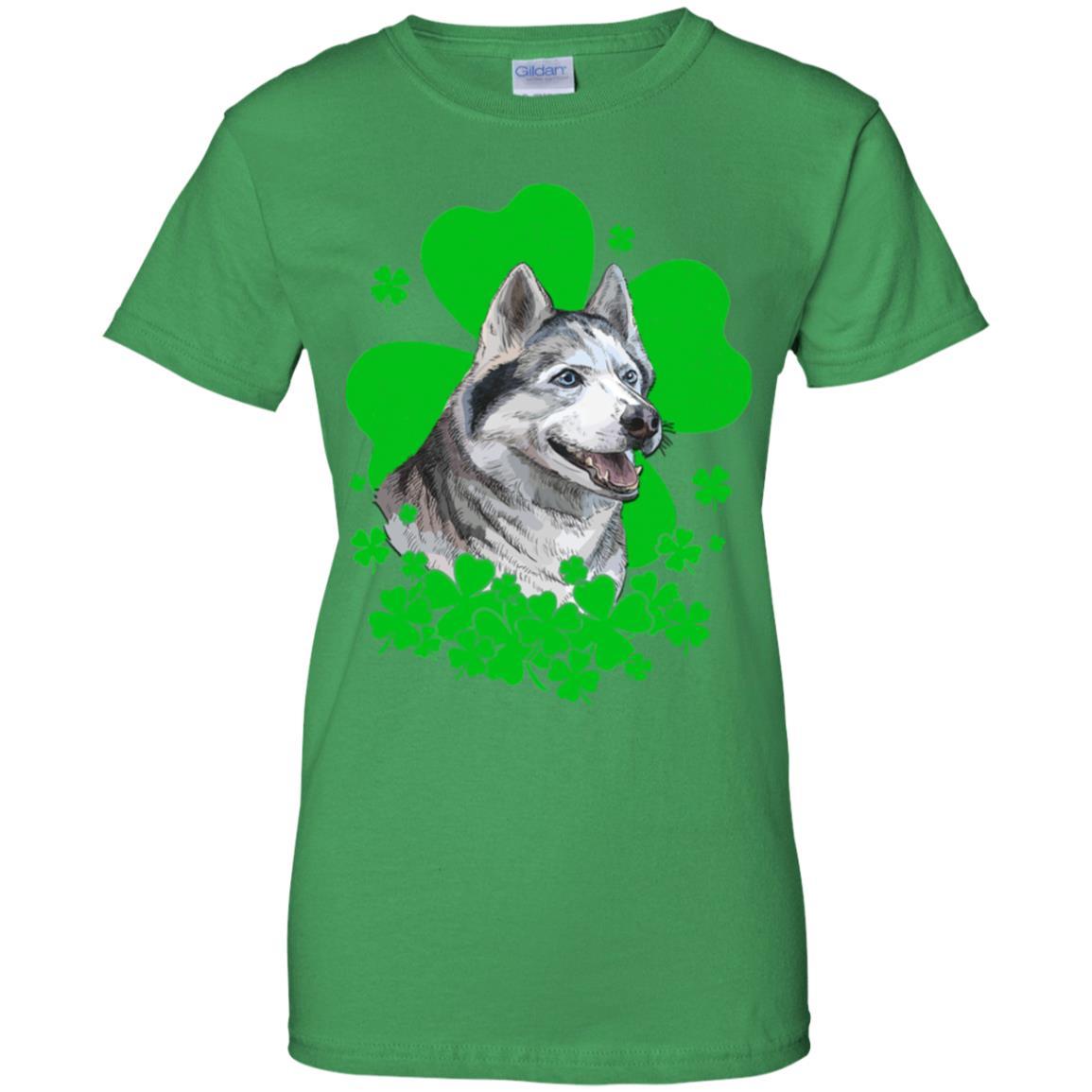 Siberian Husky St. Patrick's Day Clovers-T-Shirt & Hoodie-Women's T-Shirt-Irish Green