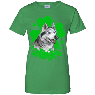 Siberian Husky St. Patrick's Day Clovers-T-Shirt & Hoodie-Women's T-Shirt-Irish Green