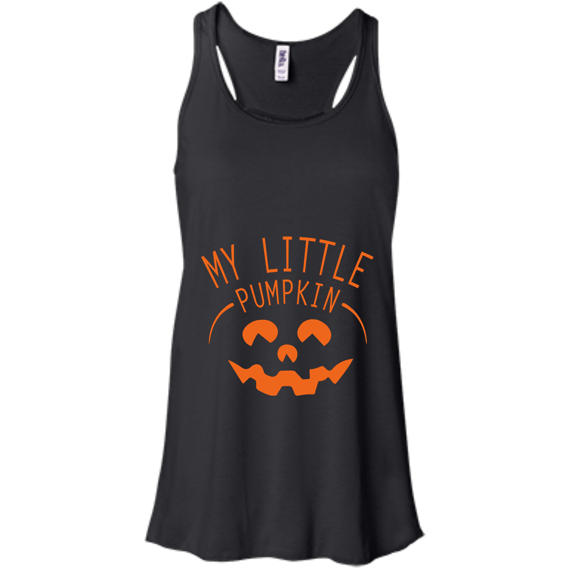 My Little Pumpkin Halloween Maternity Pregnancy Announcement-T-Shirt & Hoodie-Women's Flowy Racerback Tank-Black