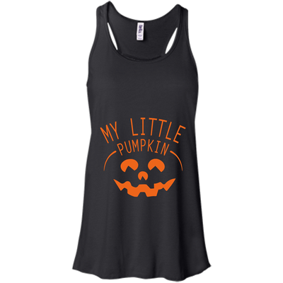 My Little Pumpkin Halloween Maternity Pregnancy Announcement-T-Shirt & Hoodie-Women's Flowy Racerback Tank-Black