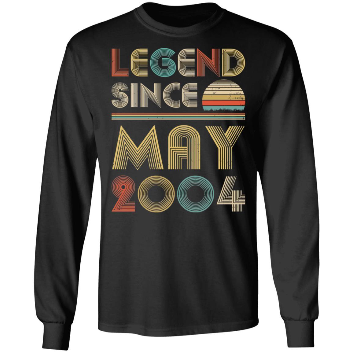 Legend Since May 2004 Vintage 17th Birthday Gifts-T-Shirt & Hoodie-Long Sleeve T-Shirt-Black