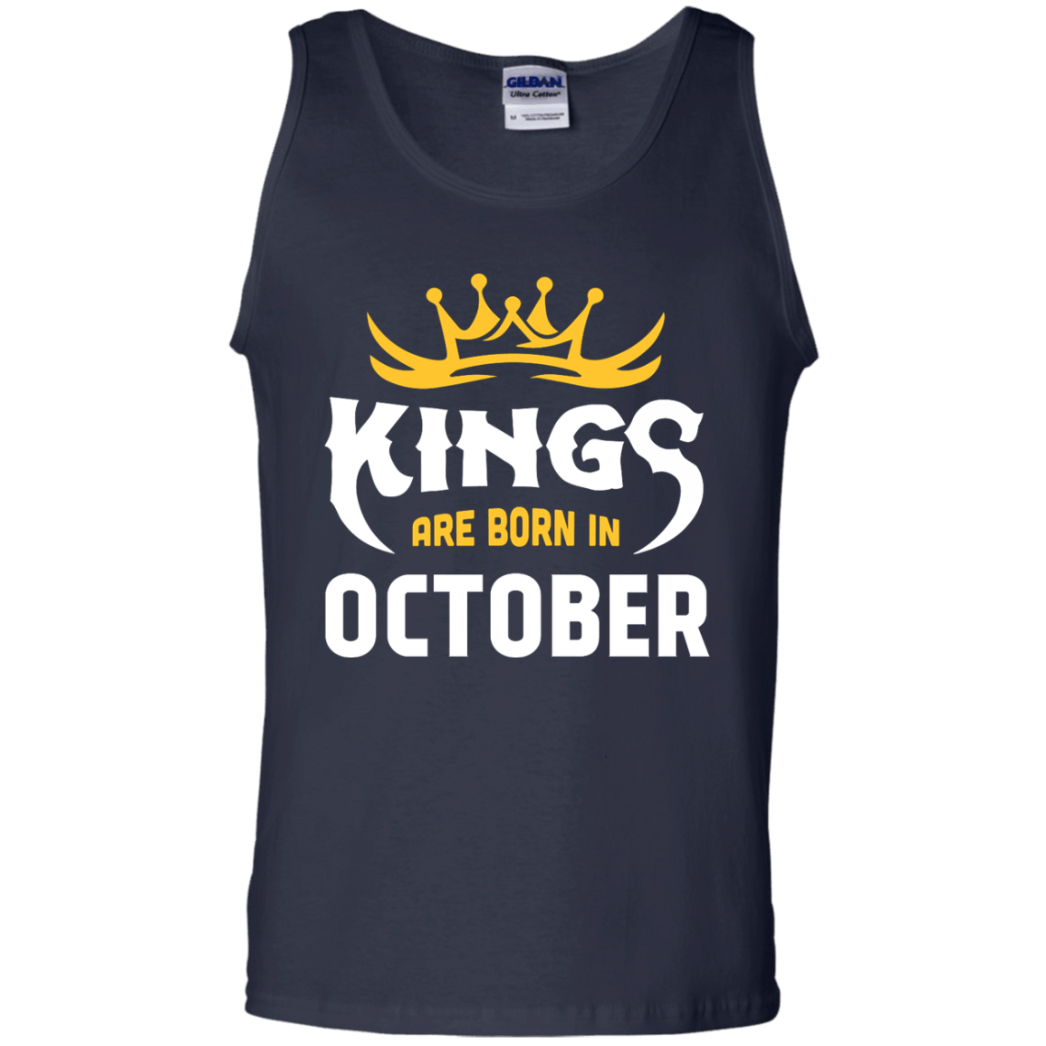 Kings Are Born In October-T-Shirt & Hoodie-Unisex Tank-Navy