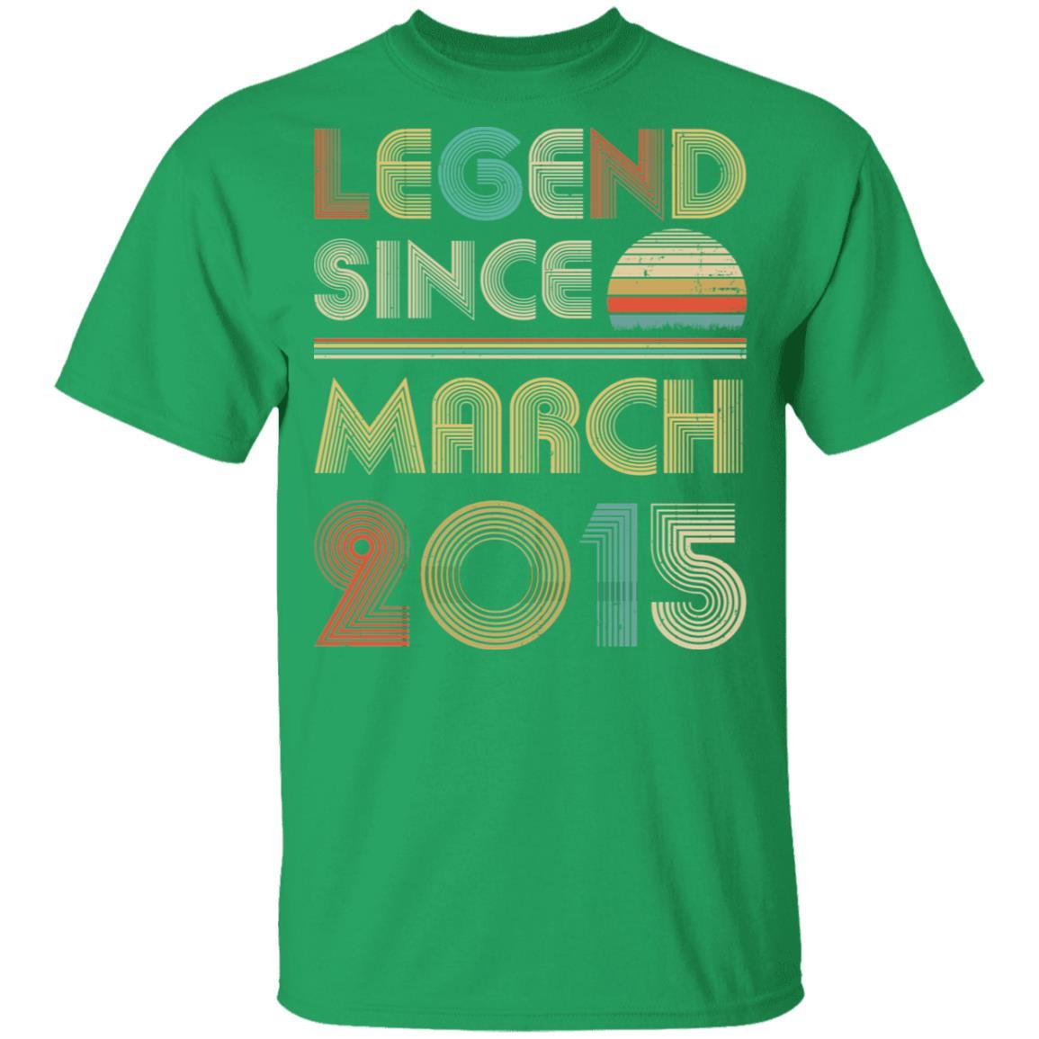 Legend Since March 2015 Vintage 6th Birthday Gifts Youth-Youth Shirt-Youth T-Shirt-Irish Green