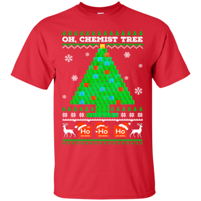 Oh Chemistry Tree Science Christmas Ugly Sweater-T-Shirt & Sweatshirt-Classic T-Shirt-Red