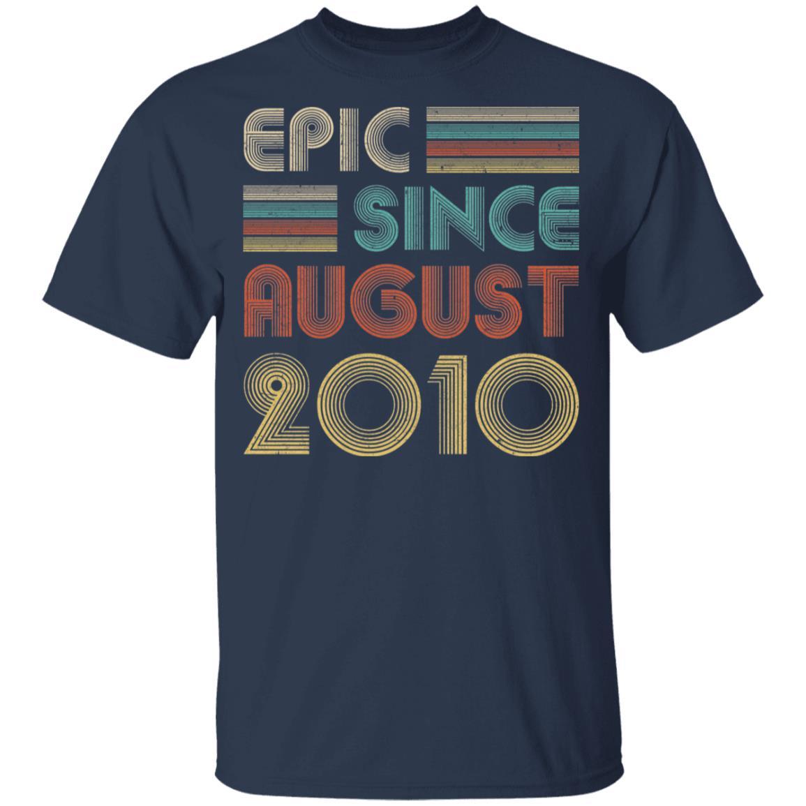 Epic Since August 2010 Vintage 11th Birthday Gifts Youth-Youth Shirt-Youth T-Shirt-Navy