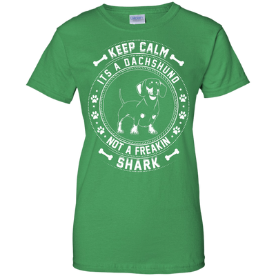 Keep Calm It's A Dachshund Not A Freaking Shark-T-Shirt & Hoodie-Women's T-Shirt-Irish Green