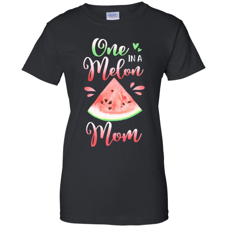 One In A Melon Mom Watermelon Birthday Mothers Day-T-Shirt & Hoodie-Women's T-Shirt-Black