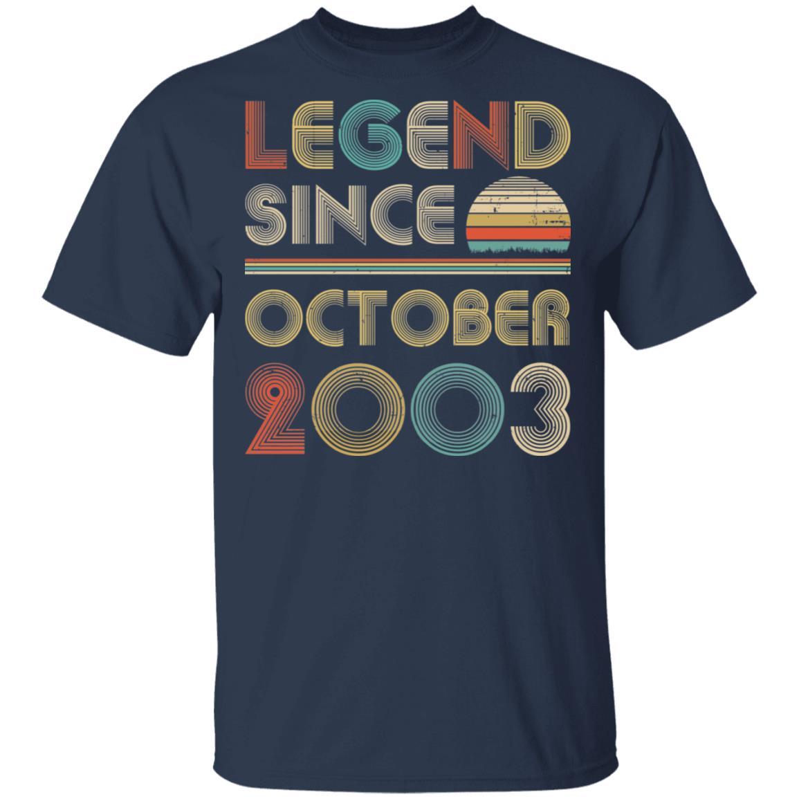 Legend Since October 2003 Vintage 18th Birthday Gifts-T-Shirt & Hoodie-Classic T-Shirt-Navy