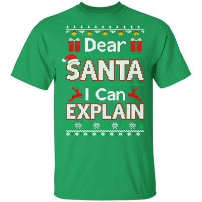 Dear Santa I Can Explain Funny Ugly Sweater Christmas-T-Shirt & Sweatshirt-Classic T-Shirt-Irish Green