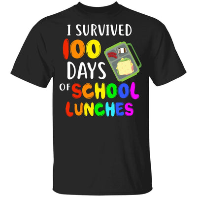 I Survived 100 Days School Lunches Kids Youth-Youth Shirt-Youth T-Shirt-Black