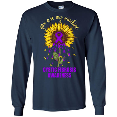 You Are My Sunshine Cystic Fibrosis Awareness-T-Shirt & Hoodie-Long Sleeve T-Shirt-Navy