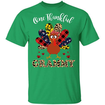 One Thankful Grammy Leopard Turkey Thanksgiving Gift-T-Shirt & Sweatshirt-Classic T-Shirt-Irish Green