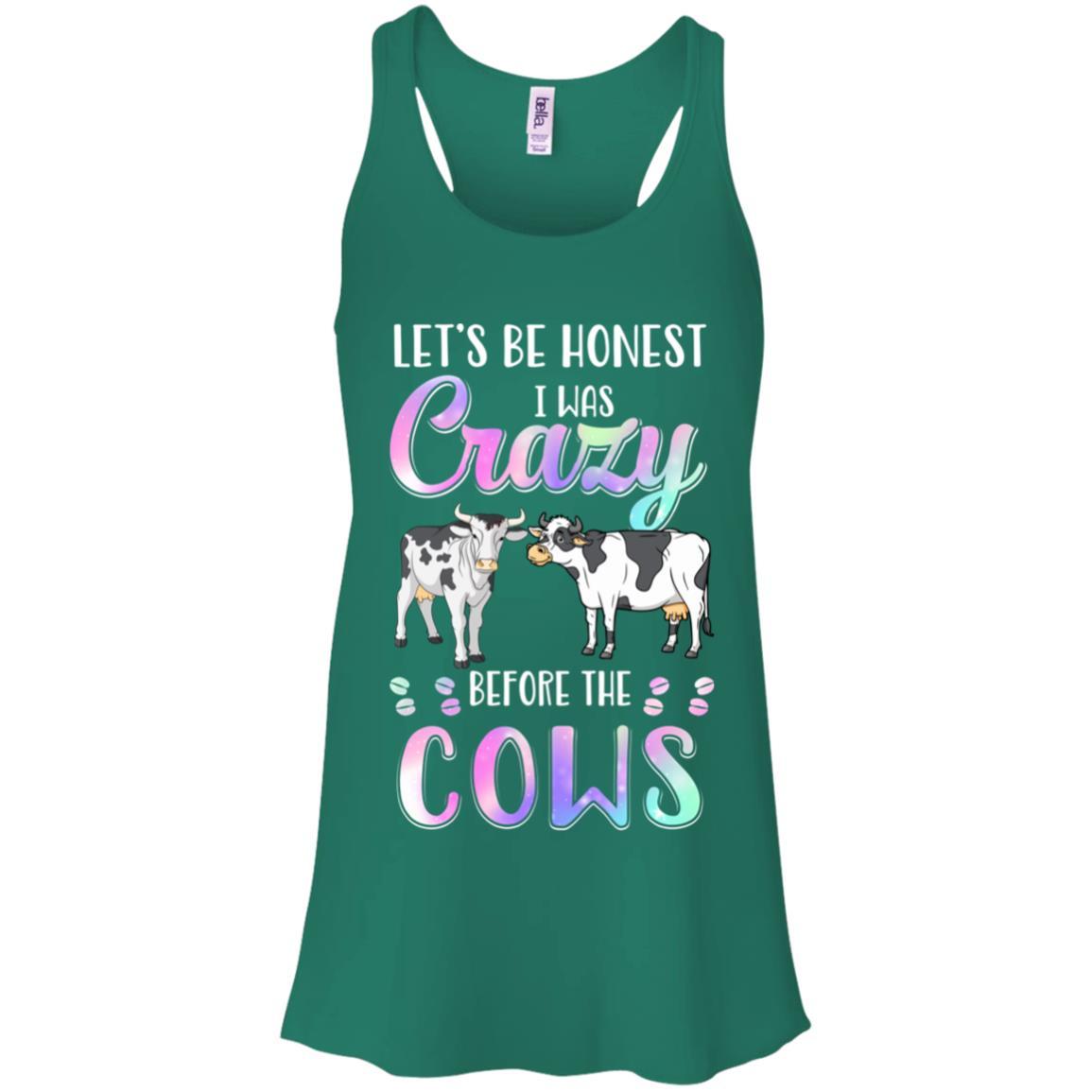 Let's Be Honest I Was Crazy Before The Cows-T-Shirt & Tank Top-Women's Flowy Racerback Tank-Kelly Green