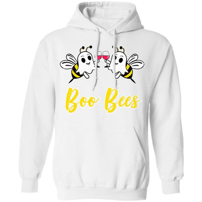Boo Bees Drink Wine Women Funny Halloween Costume-T-Shirt & Tank Top-Pullover Hoodie-White