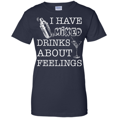 I Have Mixed Drinks About Feelings-T-Shirt & Hoodie-Women's T-Shirt-Navy
