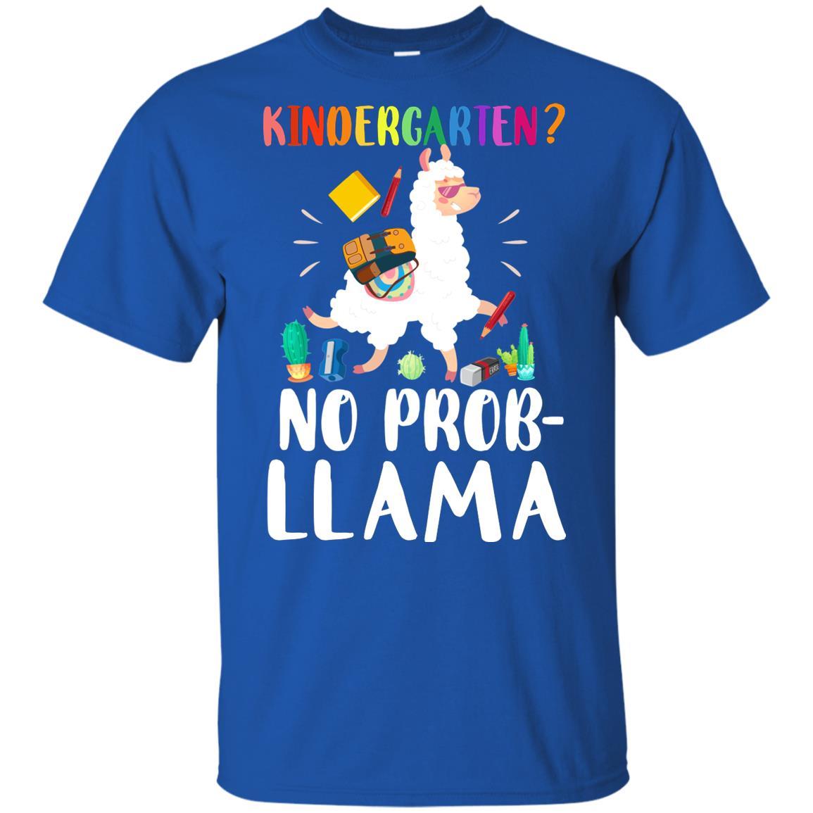 Kindergarten No Prob Llama Funny First Day Of School Youth-Youth Shirt-Youth T-Shirt-Royal