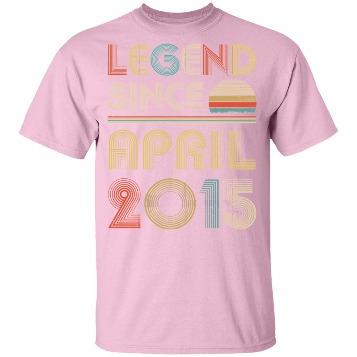 Legend Since April 2015 Vintage 6th Birthday Gifts Youth-Youth Shirt-Youth T-Shirt-Light Pink