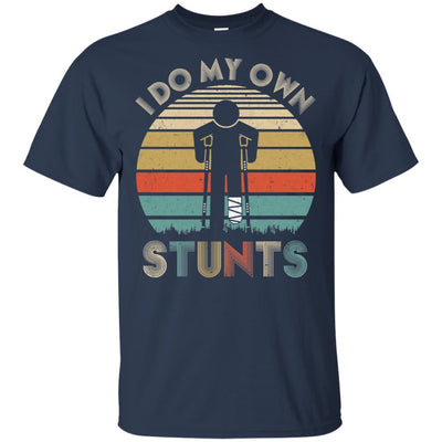 I Do My Own Stunts Funny Injury Broken Leg-T-Shirt & Hoodie-Classic T-Shirt-Navy