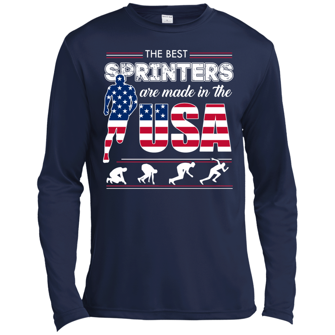 The Best Sprinters USA-T-Shirt & Hoodie-Long Sleeve T-Shirt-Navy