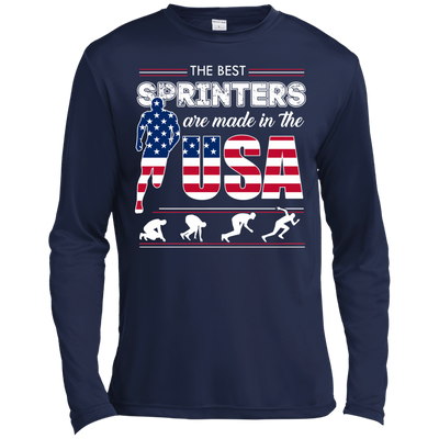 The Best Sprinters USA-T-Shirt & Hoodie-Long Sleeve T-Shirt-Navy
