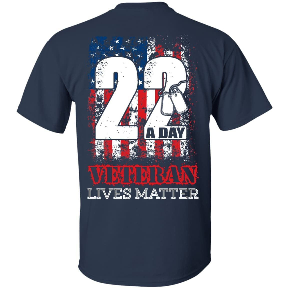 22 Push Up Challenge Veteran Lives Matter-T-Shirt & Hoodie-Classic T-Shirt-Navy