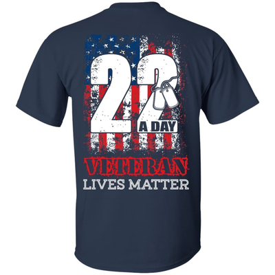 22 Push Up Challenge Veteran Lives Matter-T-Shirt & Hoodie-Classic T-Shirt-Navy