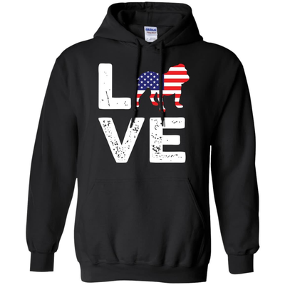 American Flag Dog Pitbull Love-T-Shirt & Hoodie-Pullover Hoodie-Black