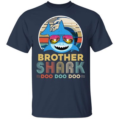 Retro Vintage Brother Shark Doo Doo Doo-T-Shirt & Hoodie-Classic T-Shirt-Navy