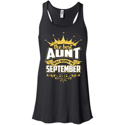 The Best Aunt Was Born In September-T-Shirt & Hoodie-Women's Flowy Racerback Tank-Black