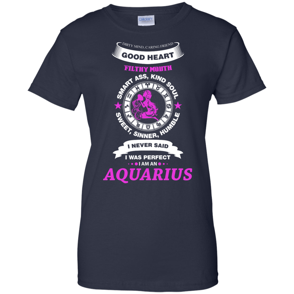 I Never Said I Was Perfect I Am An AQUARIUS-T-Shirt & Hoodie-Women's T-Shirt-Navy