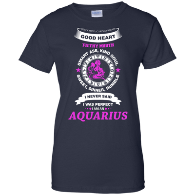 I Never Said I Was Perfect I Am An AQUARIUS-T-Shirt & Hoodie-Women's T-Shirt-Navy