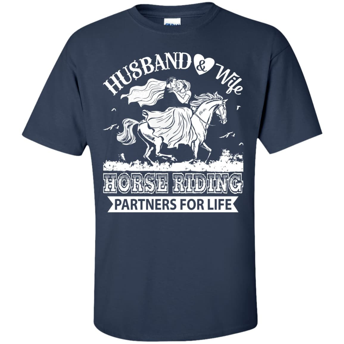 Husband And Wife Horse Riding Partners for life-T-Shirt & Hoodie-Classic T-Shirt-Navy